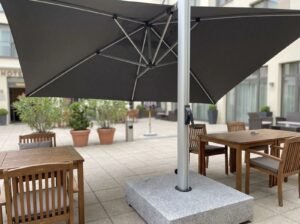 Teleskopik kare cafe şemsiyesi
